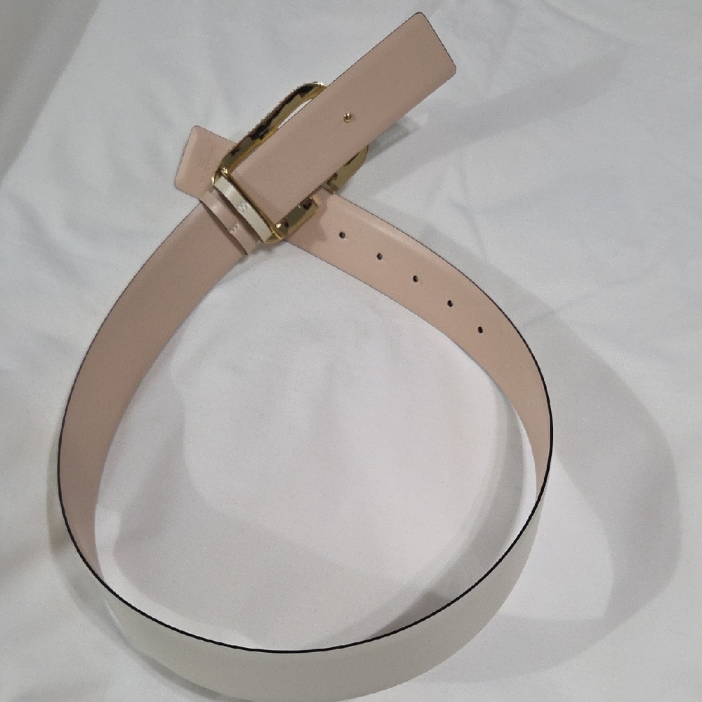 Valentino Garavani Cream Belt with Gold Sparkle Buckle - Picture 8 of 15